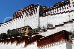 Landmark of the famous Potala Palace in Lhasa Tibet