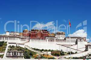 Landmark of the famous Potala Palace in Lhasa Tibet