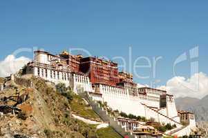 Landmark of the famous Potala Palace in Lhasa Tibet