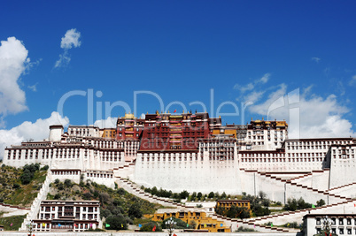 Landmark of the famous Potala Palace in Lhasa Tibet