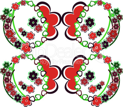 Romantic vector flower background seamless retro floral pattern