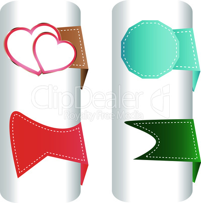 set labels. stickers for love valentine heart - vector