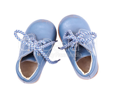 Old blue baby shoes