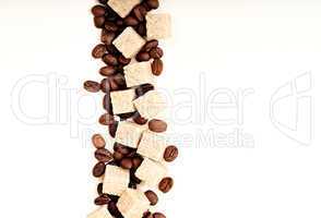 Coffee beans, paper,