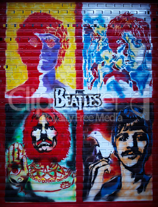 The Beatles graffiti wall