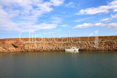 Old, fishing harbour in Dunbar, Scotland, UK