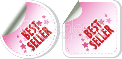 Best seller red stickers set. vector illustration