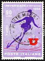 Postage stamp Italy 1966 shows Woman Skater