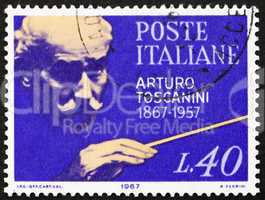 Postage stamp Italy 1967 Arturo Toscanini, Conductor