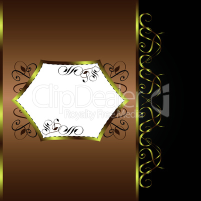 Holiday vector Background. Greeting Card. Gold flower Background