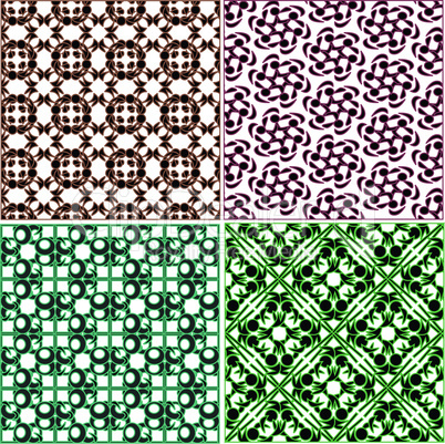 Set of stylish seamless geometrical backgrounds vector pattern