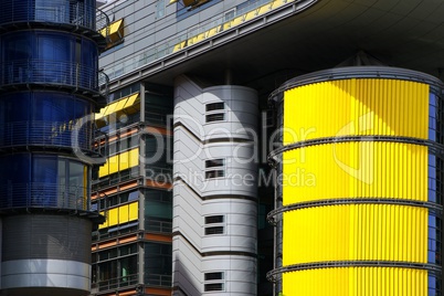 Detailansicht der Modernen Architektur am Potsdamer Platz in Berlin