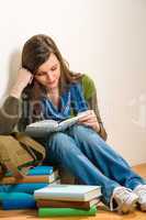 Student teenager girl read book
