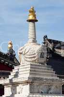 White tower in a Tibetan lamasery