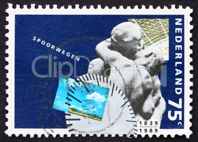 Postage stamp Netherlands 1989 Sculpture of Passengers