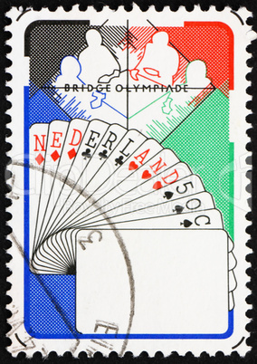 Postage stamp Netherlands 1980 Bridge Players, Netherlands Hand