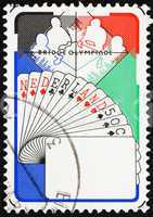 Postage stamp Netherlands 1980 Bridge Players, Netherlands Hand