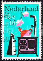 Postage stamp Netherlands 1967 Little Whistling Kettle, Nursery