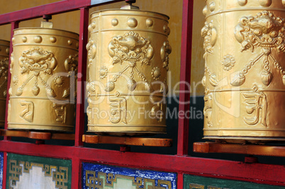 Tibetan prayer wheels