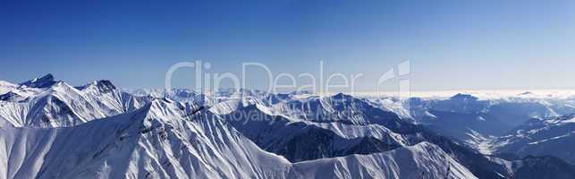 Panorama of winter mountains