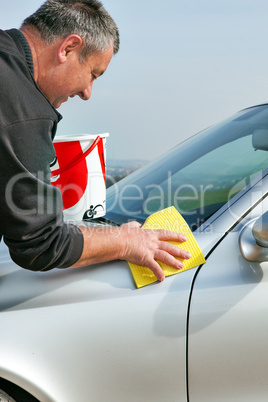 Man at the car wash