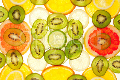 Bunter Hintergrund aus verschiedenen Fruchtscheiben