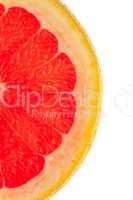 Makroaufnahme einer halben Grapefruitscheibe