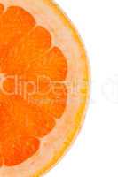 Makroaufnahme einer halben Orangenscheibe