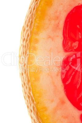 Extrem Makro einer achtel Grapefruitscheibe