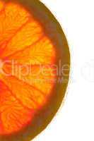 Makroaufnahme einer halben Orangenscheibe