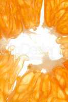 Extrem Makro des Kernes einer Orange
