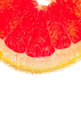 Makroaufnahme einer viertel Grapefruitscheibe
