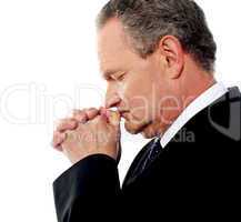 Business person praying