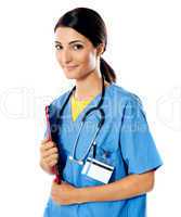 Beautiful lady doctor with stethoscope