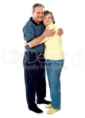 Portrait of happy couple hugging