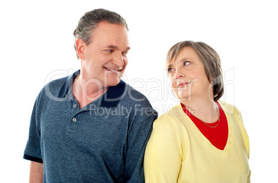 Attractive senior couple being playful