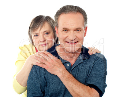 Portrait of happy aged smiling couple