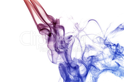 wave and smoke of different colors isolated on white