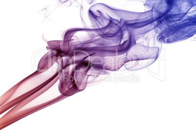 wave and smoke of different colors isolated on white