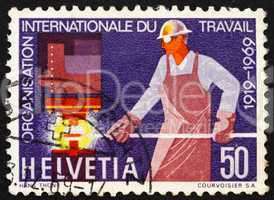 Postage stamp Switzerland 1969 Steelworker, 50th anniversary of