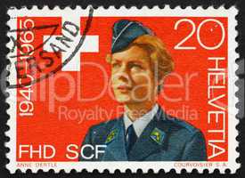 Postage stamp Switzerland 1965 Women?s Army Auxiliary