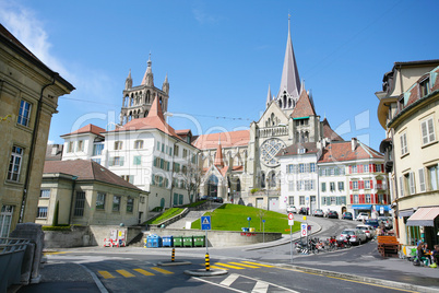 The historic center of Laussane, in Switzerland