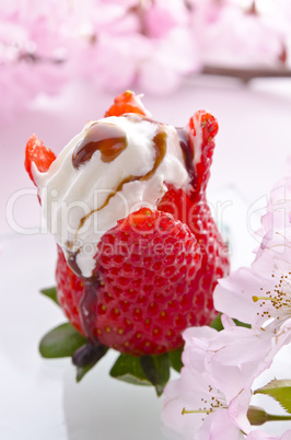 Strawberries with cream