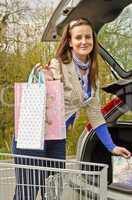 woman by shopping cart