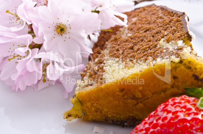 marble cake with cherries