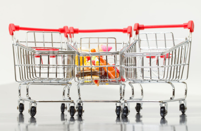 Shopping Cart with Food