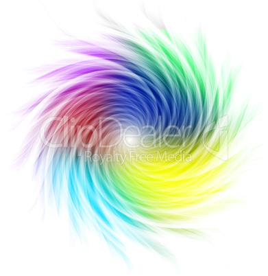 Multicolored curves forming a spiral