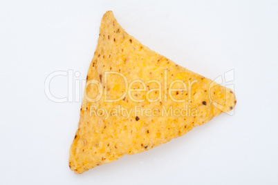 Close up of a triangle nacho