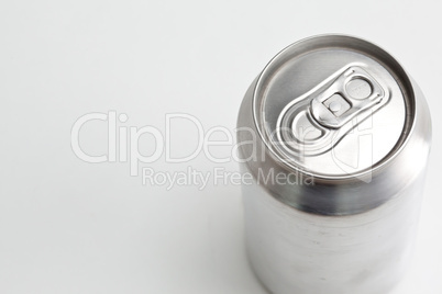 Overhead view of a closed aluminium can