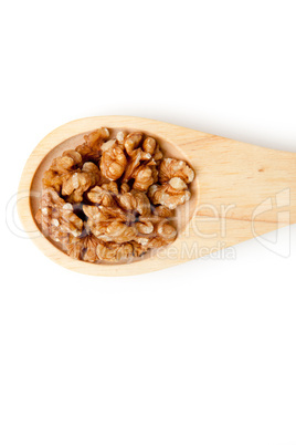 Wooden spoon with nuts